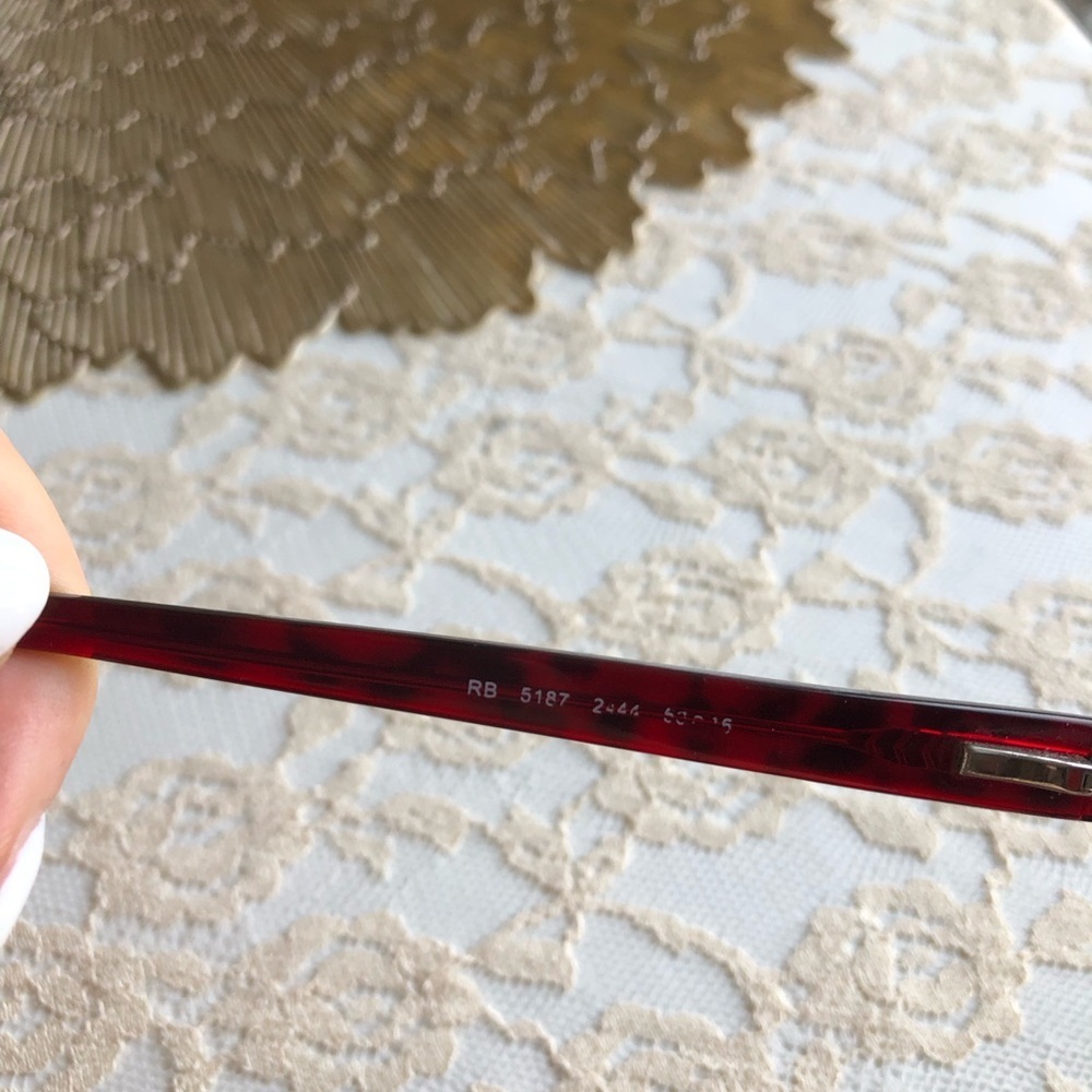 Ray Ban Red and Black Eyeglasses - Picture 5 of 8